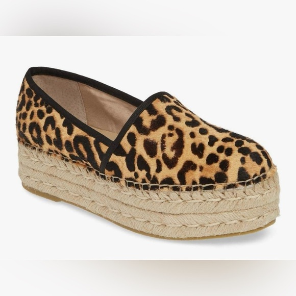 Steve Madden Alexia Leopard Print Espadrille Platform, Calf Hair Upper, NWOB, 6 - Picture 1 of 12